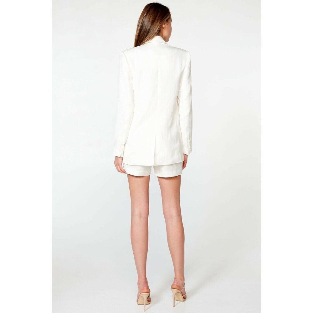Bardot Relaxed Blazer Ivory White Linen Minimal S_2
